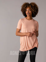 Agnes & Dora™ Side Knot Tunic Half Sleeve Canyon Rose