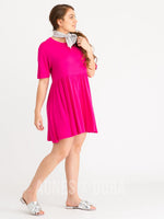 Agnes & Dora™ Modern Tunic Dress Fuchsia Cupro