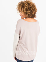 Agnes & Dora™ Urban Pullover V-Neck Mocha with Dusty Oatmeal