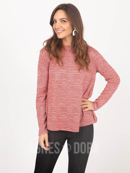 Agnes & Dora™ Cross Over Sweater Coral