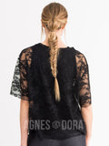 Agnes & Dora™ Mesh Tee Black Lace