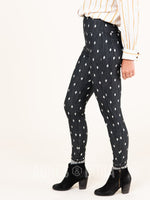 Agnes & Dora™ Knit Jegging Diamond Dots - Vintage Black (reenforced elastic waistband)