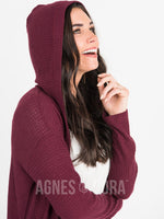 Agnes & Dora™ Hooded Cardi Wine