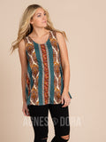 Agnes & Dora™ Essential Tank Teal Boho Stripe