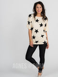 Agnes & Dora™ Dolman Tunic Short Sleeve Black Star