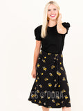 Agnes & Dora™ Side Sash Skirt Petite Bouquet - Vintage Black