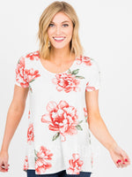 Agnes & Dora™ Everyday Tee Ivory/Sienna Floral