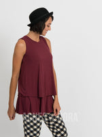 Agnes & Dora™ Tiered Tunic Black Cherry