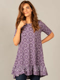 Agnes & Dora™ Ruffle Tunic Purple Boho