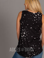 Agnes & Dora™ Essential Tank - V-Neck Black Stars