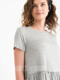 Agnes & Dora™ Relaxed Ruffle Tee Heather Grey