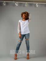 Agnes & Dora™ Chelsea Top White with Off White Boho