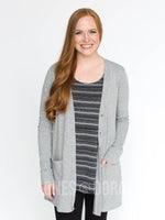 Agnes & Dora™ Essential Cardigan Light Gray Solid