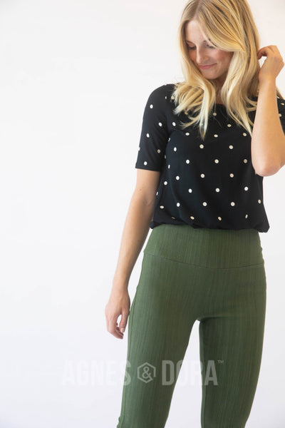 Agnes & Dora™ Fitted Tee Polka Dot B&W