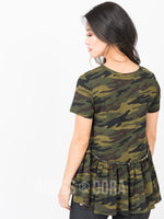 Agnes & Dora™ Relaxed Ruffle Tee Camo