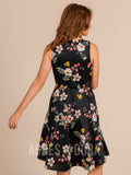 Agnes & Dora™ Fit & Flare Dress Black Floral