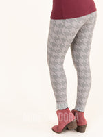 Agnes & Dora™ Knit Jegging Houndstooth - Tonal Gray (reenforced elastic waistband)