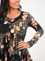 Agnes & Dora™ Muse Top Long Sleeve Black Floral