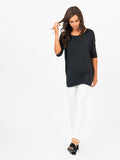 Agnes & Dora™ Dolman Tunic Black with White Tuxedo Stripe