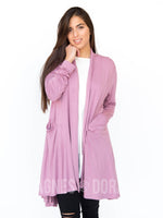 Agnes & Dora™ Cascade Cardigan Modal Dark Mauve