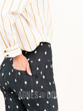 Agnes & Dora™ Knit Jegging Diamond Dots - Vintage Black (reenforced elastic waistband)