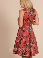 Agnes & Dora™ Fit & Flare Dress Marsala Floral