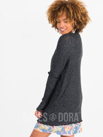 Agnes & Dora™ Open Front Thumbhole Cardi Black/White