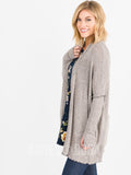 Agnes & Dora™ Open Front Thumbhole Cardi Mushroom/Black