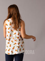 Agnes & Dora™ Essential Tank Scoop Neck Ivory Pineapple