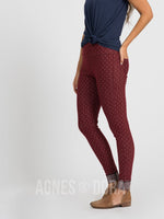 Agnes & Dora™ Knit Jegging Pin Dot Black Cherry