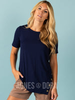 Agnes & Dora™ Side Button Top Navy