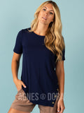 Agnes & Dora™ Side Button Top Navy