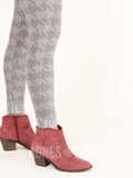 Agnes & Dora™ Knit Jegging Houndstooth - Tonal Gray (reenforced elastic waistband)