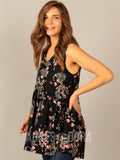 Agnes & Dora™ Muse Tank Black Paisley Pink Floral