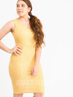 Agnes & Dora™ Pencil Dress Yellow Gingham