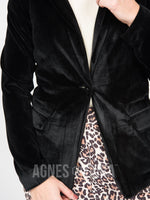 Agnes & Dora™ Blazer Black - Stretch Velvet