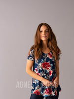 Agnes & Dora™ Everyday Tee Navy/Rose Floral