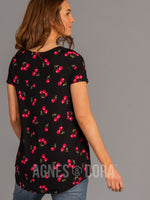 Agnes & Dora™ Everyday Tee Scoop Neck Black Cherry