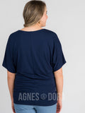 Agnes & Dora™ Dolman Tunic Short Sleeve Navy