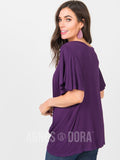 Agnes & Dora™ Flutter Twist Top Plum