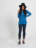 Agnes & Dora™ Fitted Tee Long Sleeve Heather Azure