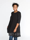 Agnes & Dora™ 3/4 Swing Tunic Modal Black