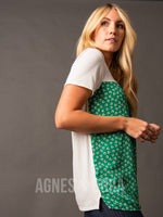 Agnes & Dora™ Dreamer Tee White/Kelly Green Floral/Ivory