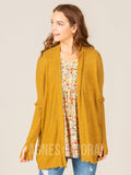 Agnes & Dora™ Open Front Thumbhole Cardi Mustard/Black