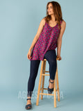 Agnes & Dora™ Asymmetrical Tank Fuchsia/Gold Mini Medallion