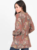 Agnes & Dora™ Blouson Essential Cardigan Rust Floral